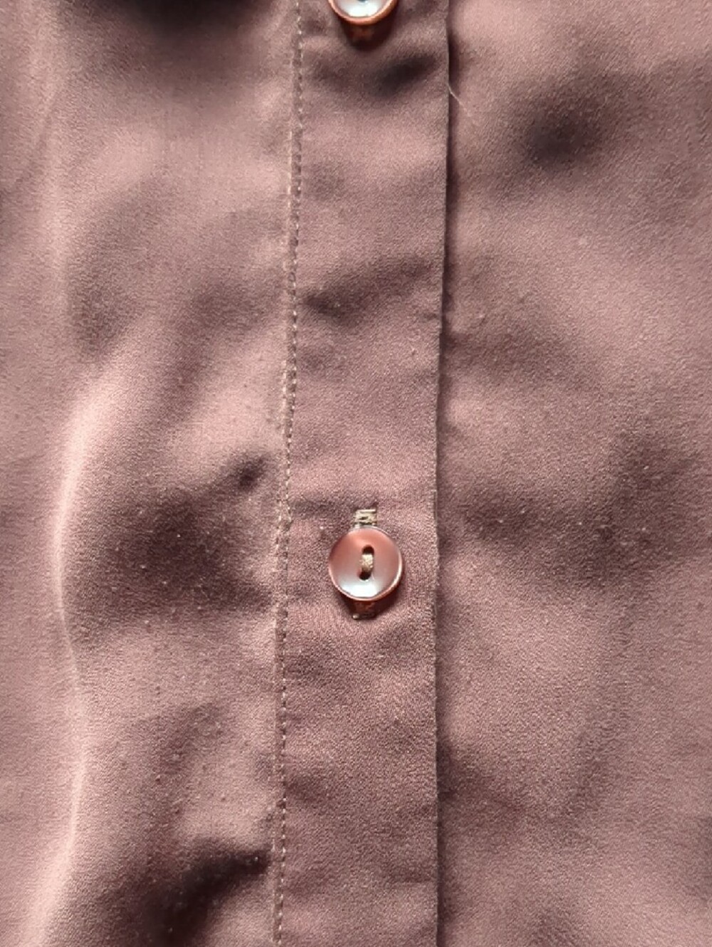 Batwing V-Neck Button-Front Blouse - Dusty Plum - Picture 11 of 11
